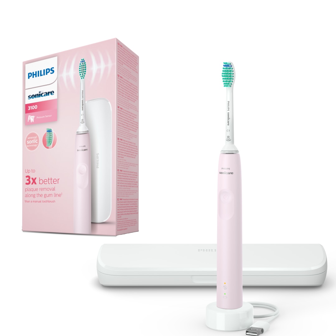 Periuta de dinti sonica electrica Philips Sonicare Seria 3100 HX3673/11, 31000 miscari/minut, 1 mod de curatare, senzor presiune, functia BrushSync, 1 cap de periere, toc de transp