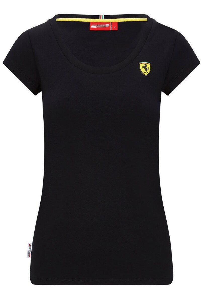Tricou de dama Scuderia Ferrari F1 Shield Logo negru, M, 100% bumbac