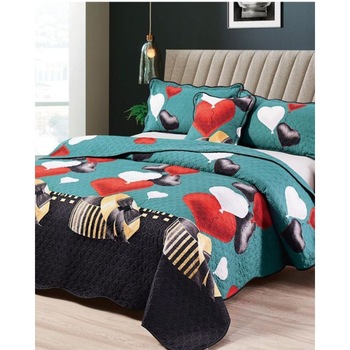 Cuvertura de Pat cu 2 Fete, 5 Piese, Bumbac Finet, Love Baloons, CVF5-06 Cuvertura de Pat cu 2 Fete, 5 Piese, Bumbac Finet, Love Baloons, CVF5-06