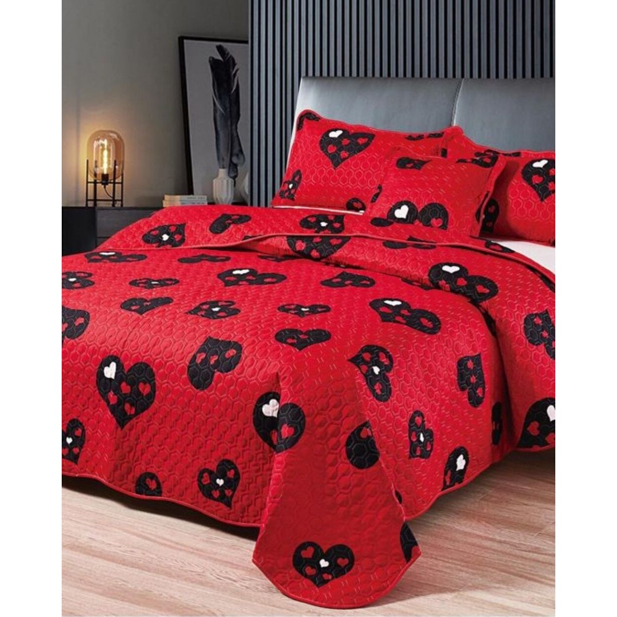 Cuvertura de Pat cu 2 Fete, 5 Piese, Bumbac Finet, Lorena Love, CVF5-25