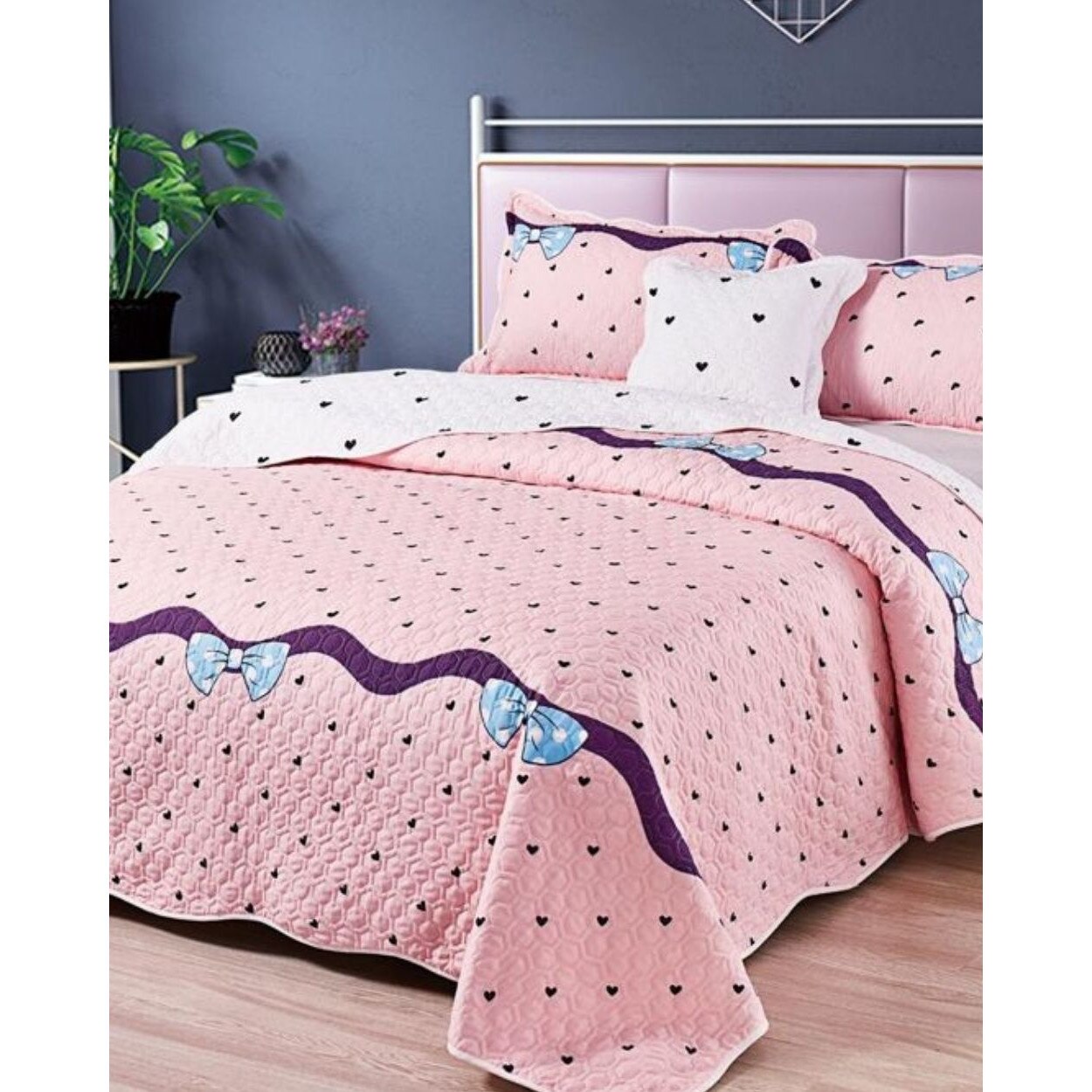 Cuvertura de Pat cu 2 Fete, 5 Piese, Bumbac Finet, Adina, CVF5-01