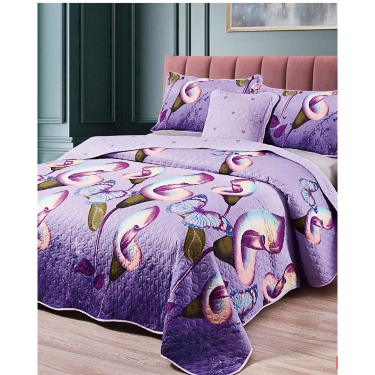 Cuvertura de Pat cu 2 Fete, 5 Piese, Bumbac Finet, Olivia, CVF5-12