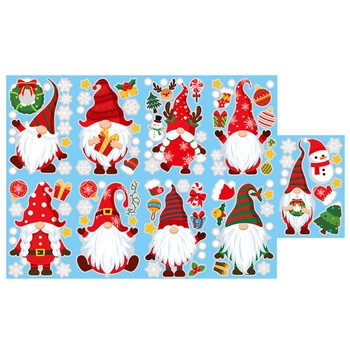 Set 9 sticker pentru geam, figurine de Craciun, 20 x 30cm, multicolor Set 9 sticker pentru geam, figurine de Craciun, 20 x 30cm, multicolor
