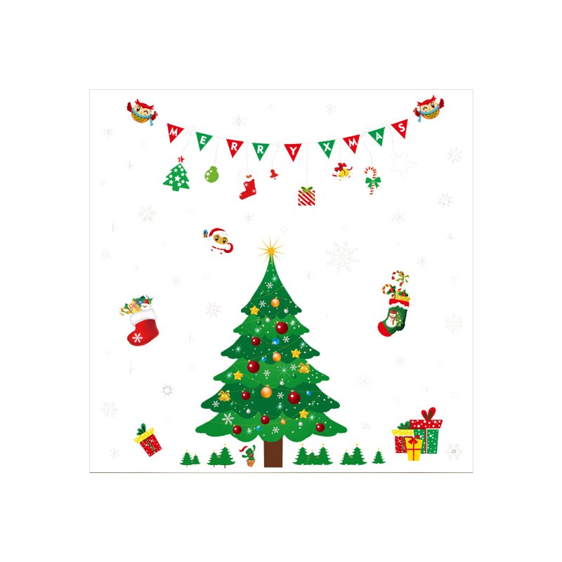 Set 2 sticker pentru geam, cu motive de Craciun, 35x50cm, multicolor