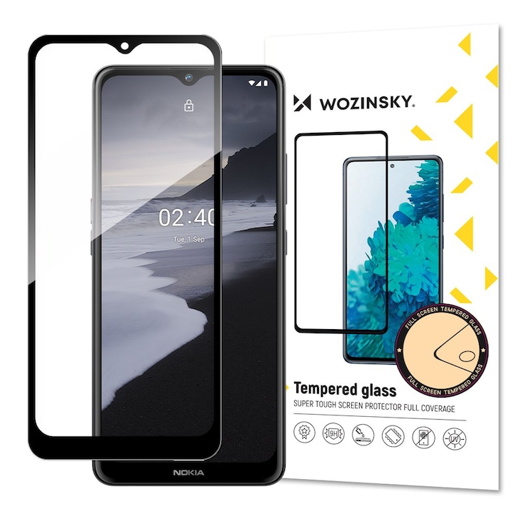 Стъклен протектор WOZINSKY Full Glue, за Nokia 2.4, Black