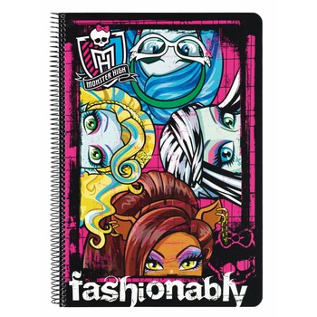 Caiet cu spira A4-80 de file colectia Monster High-Draculaura Caiet cu spira A4-80 de file colectia Monster High-Draculaura