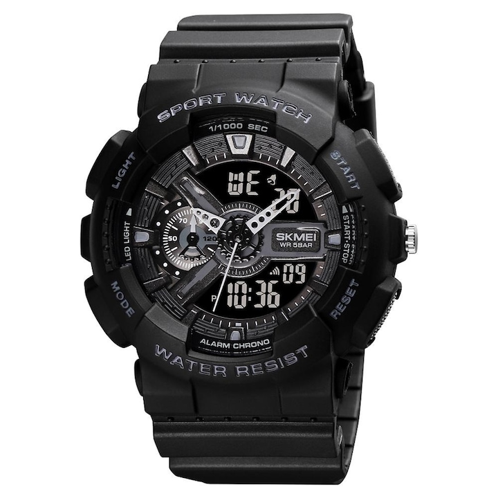 Спортен мъжки часовник SKMEI Shockproof, Черен / Черен