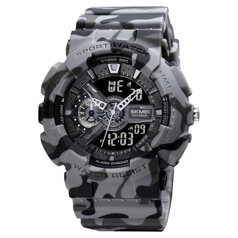 Ceas barbatesc SKMEI Shockproof, Gri / Camo