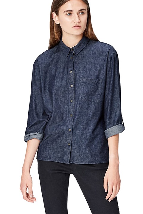 Női ing Find 3569453-A15625, gombos, felhúzható ujjú, kék, S