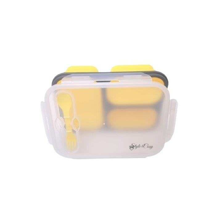 Кутия за храна, Силиконова, Сгъваема, Clip&Close, Style4Cosy, 24 cm, Yellow Scandi