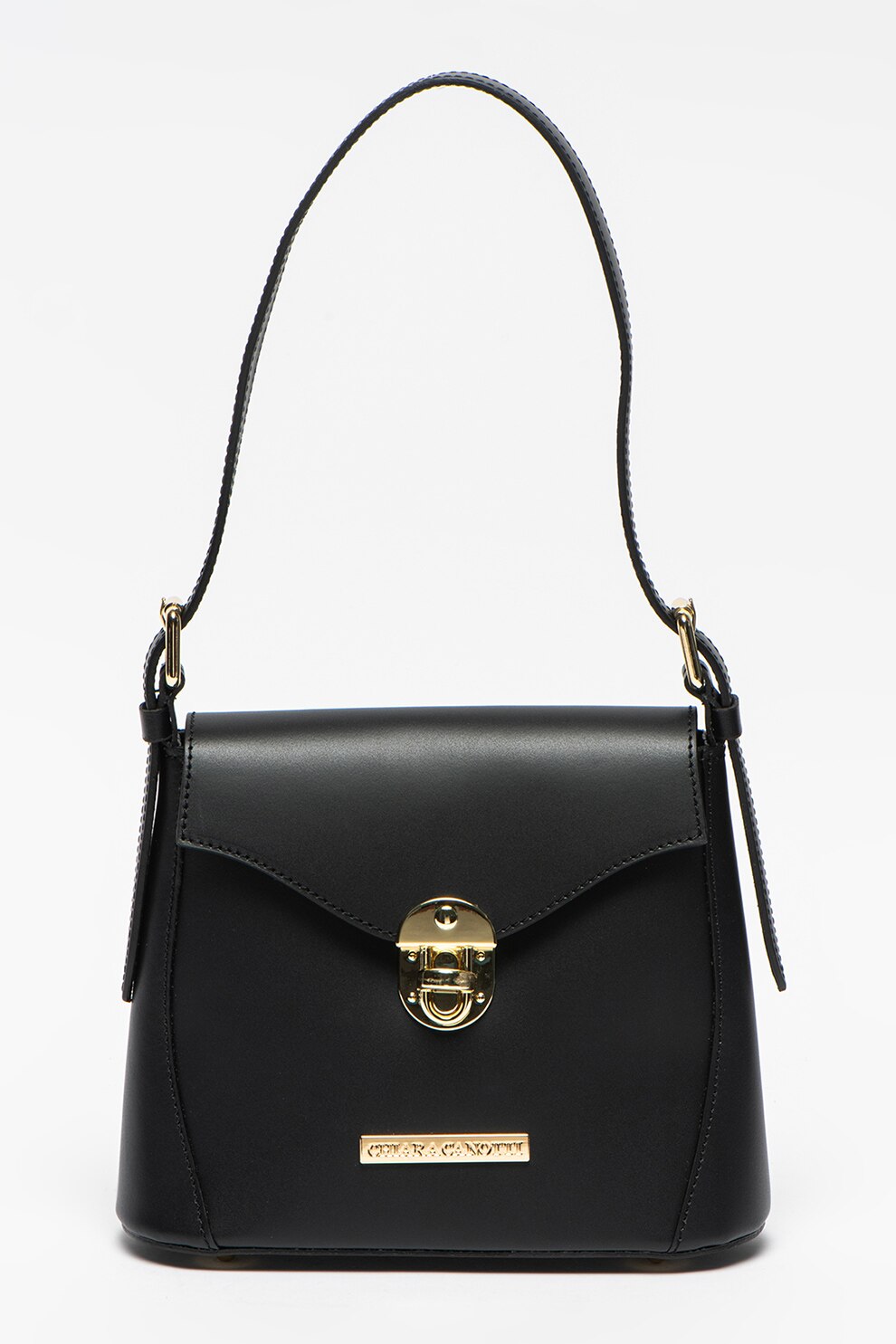 Chiara Canotti, Geanta de piele cu bareta de umar, Negru