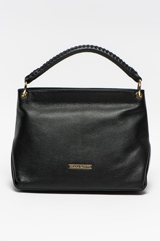 Chiara Canotti, Geanta hobo de piele cu bareta detasabila, Negru Chiara Canotti, Geanta hobo de piele cu bareta detasabila, Negru