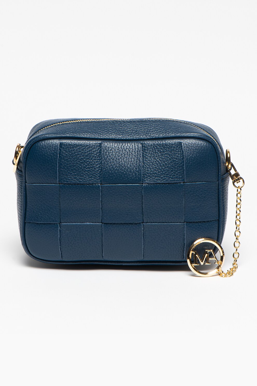 Antonia Moretti, Geanta crossbody de piele cu model cu aplicatii, Albastru