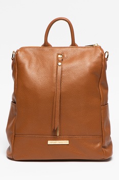 Antonia Moretti, Rucsac de piele cu aplicatie logo metalica discreta, Scortisoara Antonia Moretti, Rucsac de piele cu aplicatie logo metalica discreta, Scortisoara