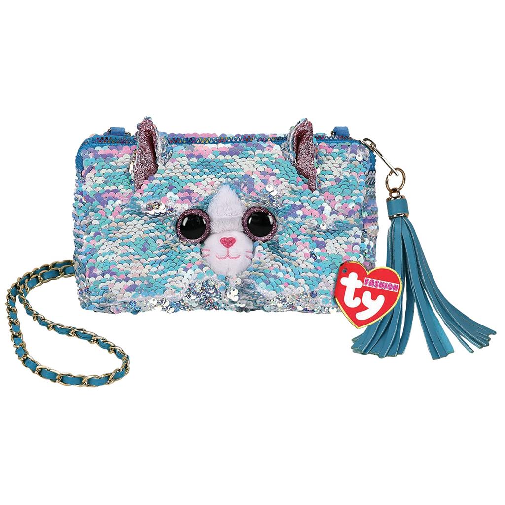 Poseta Fetite Ty Plush Sequin Square Purse Whimsy The Cat 20 x 3 cm