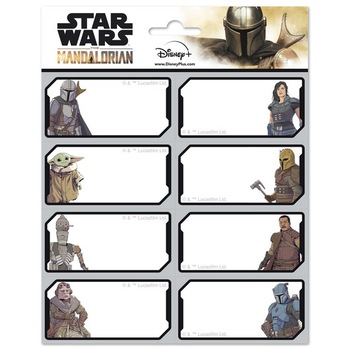 Set 16 etichete autodezive Star Wars Mandalorian, 8x4 cm ,pentru caiete, agende, calendare Set 16 etichete autodezive Star Wars Mandalorian, 8x4 cm ,pentru caiete, agende, calendare