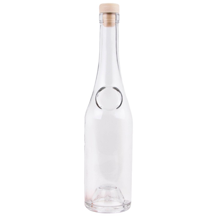 Sticla din sticla transparenta 350 ml, cu dop sintetic – pentru lichioruri, siropuri si bauturi fine
