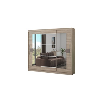 Dressing Dome D04-24, Sonoma, 240x216x58 cm, 3 usi culisante Dressing Dome D04-24, Sonoma, 240x216x58 cm, 3 usi culisante