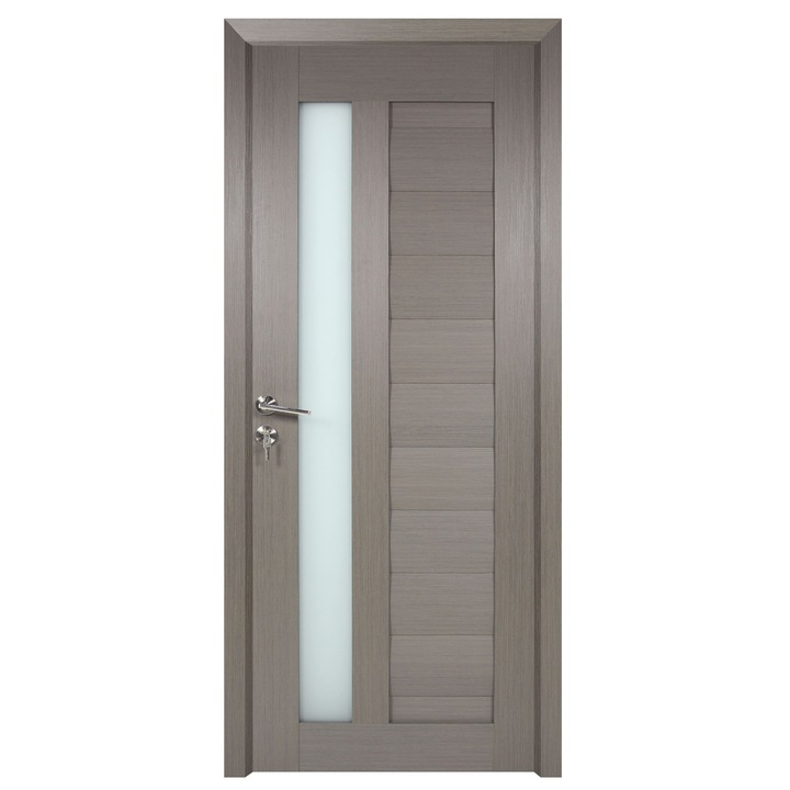 Интериорна дървена врата със стъкло BestImp G4-88-G ляво / дясно сиво 203 х 88 см