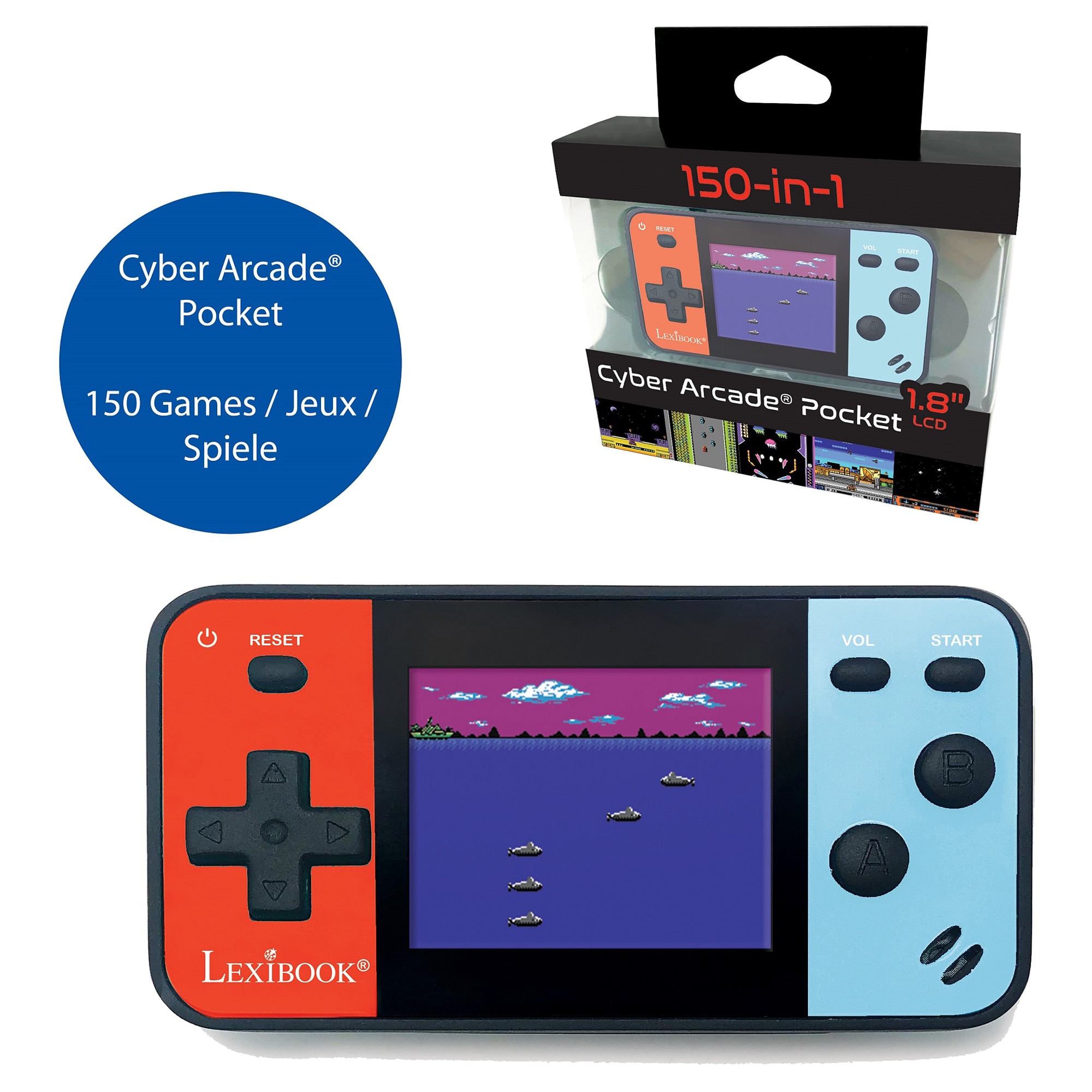 Consola portabila Lexibook, Cyber Arcade Pocket, 150 de jocuri