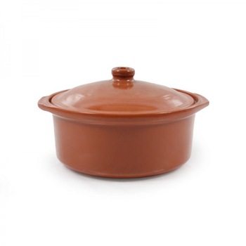 Vas din ceramica cu capac pentru cuptor, 25 cm diametru Vas din ceramica cu capac pentru cuptor, 25 cm diametru