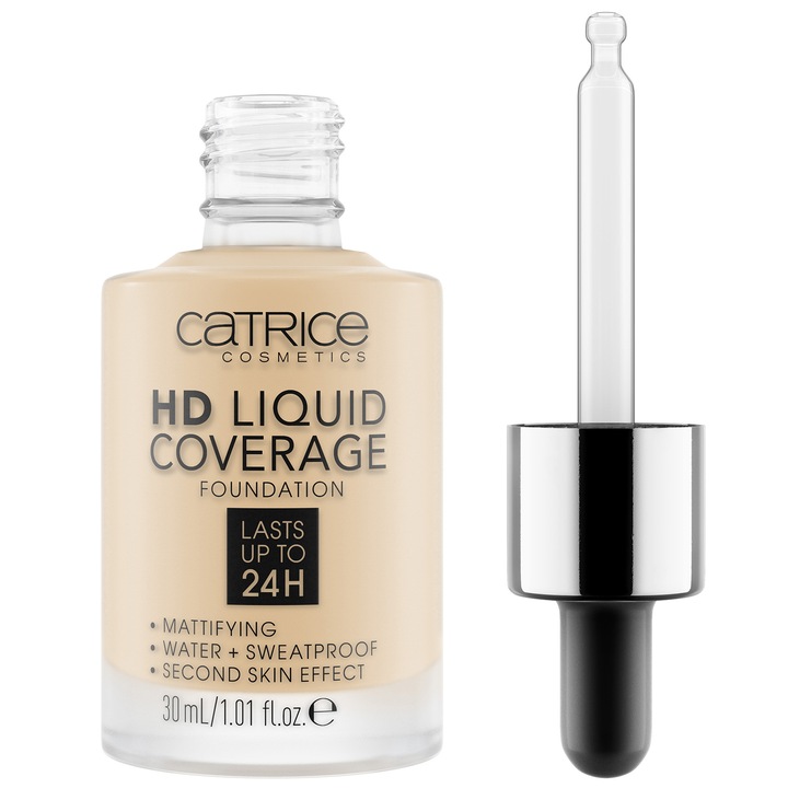 Fond de ten Catrice HD Liquid Coverage 005 Ivory Beige, 30 ml