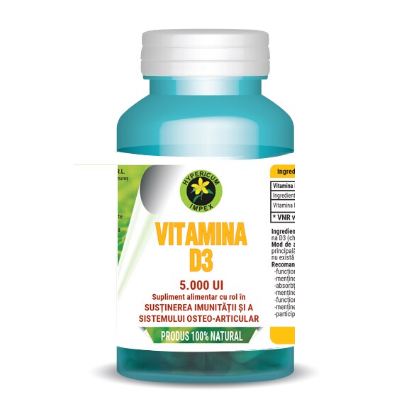 Vitamina D3 5000 UI, Hypericum, 60 capsule