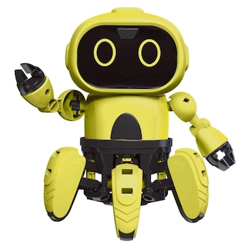 Mini robotel, Zola®, de construit, cu lumini si sunete, galben/negru, 12x12x16 cm Mini robotel, Zola®, de construit, cu lumini si sunete, galben/negru, 12x12x16 cm