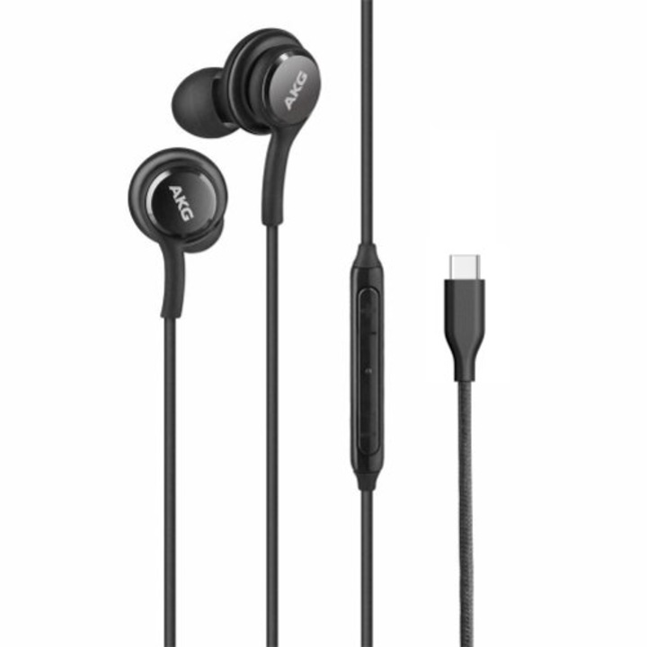 Слушалки AKG Samsung с щепсел тип C, черни, опаковка на дребно