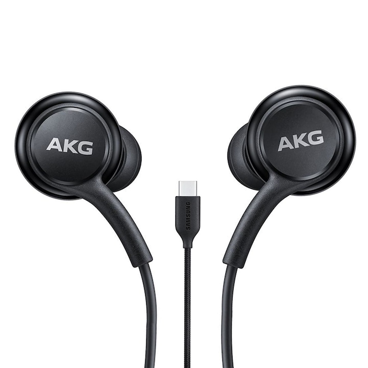 C típusú Samsung AKG In-Ear sztereó fülhallgató ANC mikrofonnal, Textil kábellel, Optimális kialakítás, Zajcsökkentés, Fekete