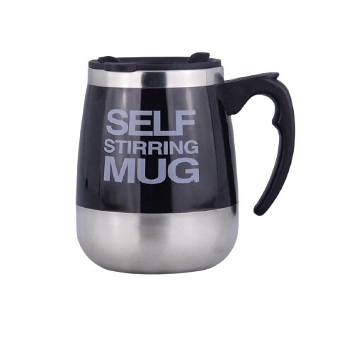 Cana inox cu auto-amestecare, 400 ml, culoare neagra