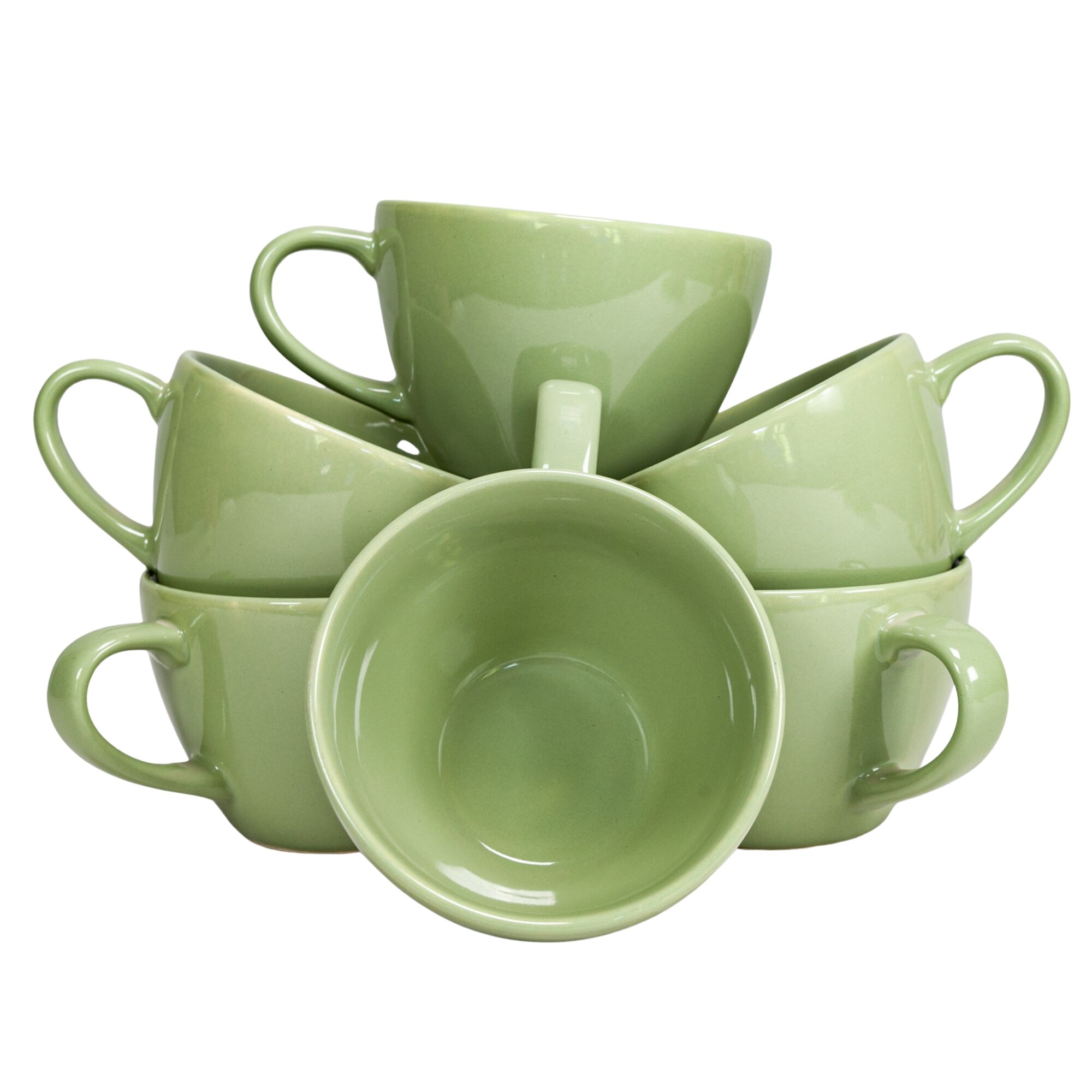 Set 6 cani Jumbo pentru casa familiei tale, Cesiro, 450 ml, Verde Pastel