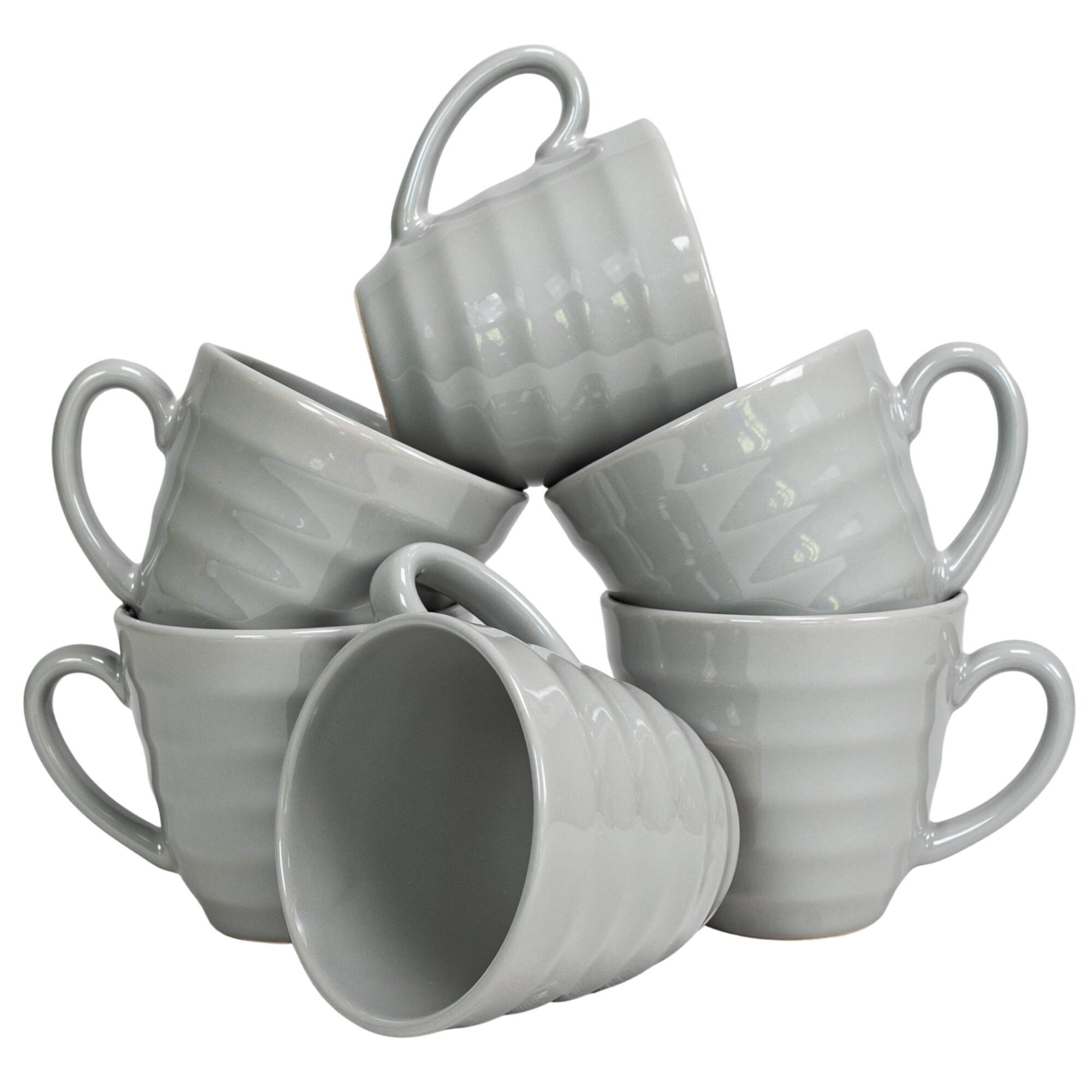 Set 6 cani pentru casa familiei tale, Cesiro, 290 ml, Gri Argintiu