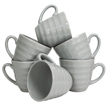 Set 6 cani pentru casa familiei tale, Cesiro, 290 ml, Gri Argintiu Set 6 cani pentru casa familiei tale, Cesiro, 290 ml, Gri Argintiu