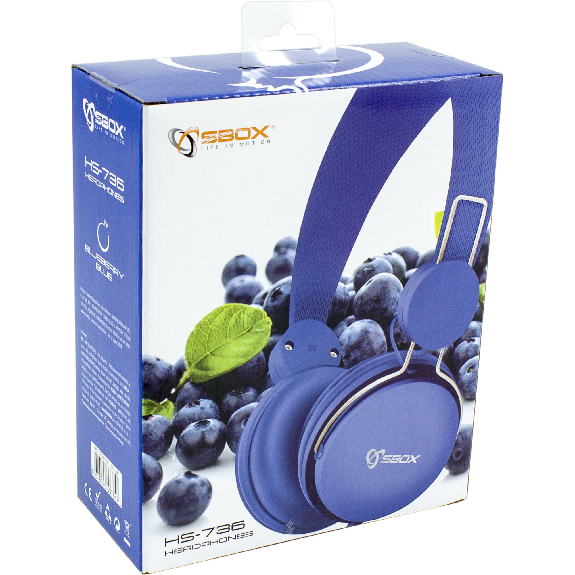 Casti Audio On Ear SBox HS-736BL, cu fir, Albastru
