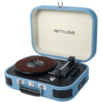 Pick-up Muse MT-201 BTB, 2 x 5W, Bluetooth, USB, Albastru Pick-up Muse MT-201 BTB, 2 x 5W, Bluetooth, USB, Albastru