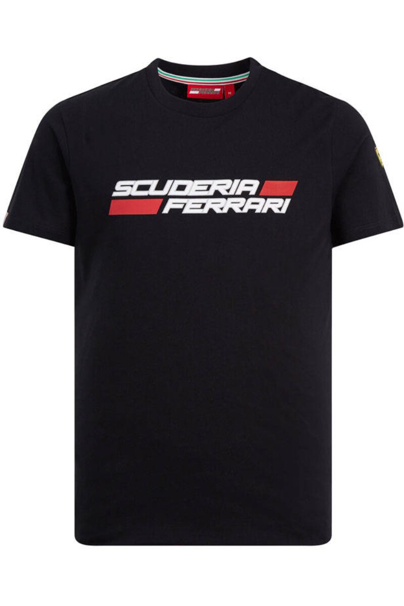 Tricou Scuderia Ferrari Logo negru, XL, 100% bumbac