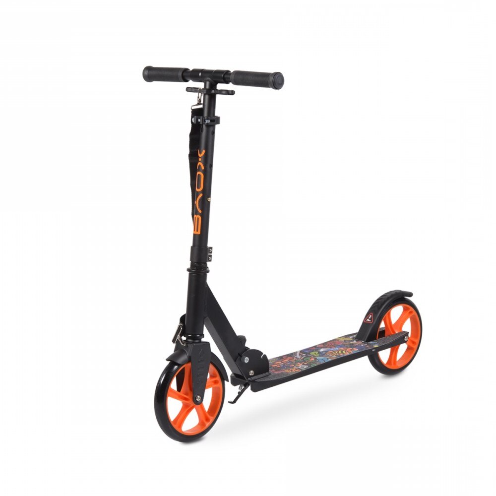 Trotineta pliabila Flurry, sistem de pliere rapida, roti de 200mm cu rulmenti ABEC 7, toarta pentru transport usor, portocaliu