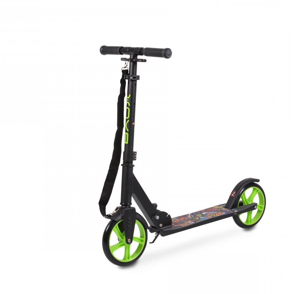 Trotineta pliabila Flurry, sistem de pliere rapida, roti de 200mm cu rulmenti ABEC 7, toarta pentru transport usor, verde