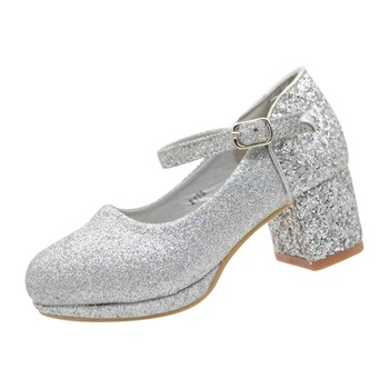 Pantofi cu toc pentru fete MRS RK175-25-26, Argintiu 25 EU Pantofi cu toc pentru fete MRS RK175-25-26, Argintiu 25 EU