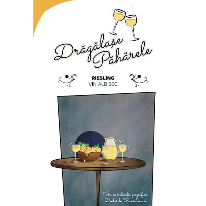 Vin Alb Demisec la Cutie JIDVEI Dragalase Paharele, Riesling, Alcool 12%, 10 l