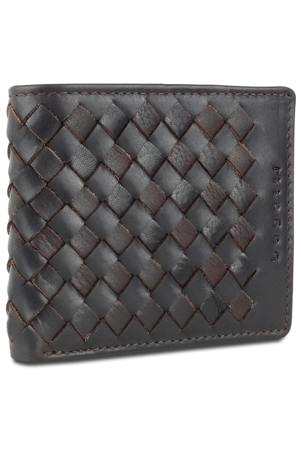 Portofel barbati, bugatti, seria Woven, 49611502, 12.5 x 1.5 x 9.5 cm, piele naturala, maro