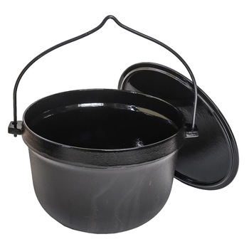 Ceaun din fonta emailata, cu capac, 20 litri Plamen Ceaun din fonta emailata, cu capac, 20 litri Plamen