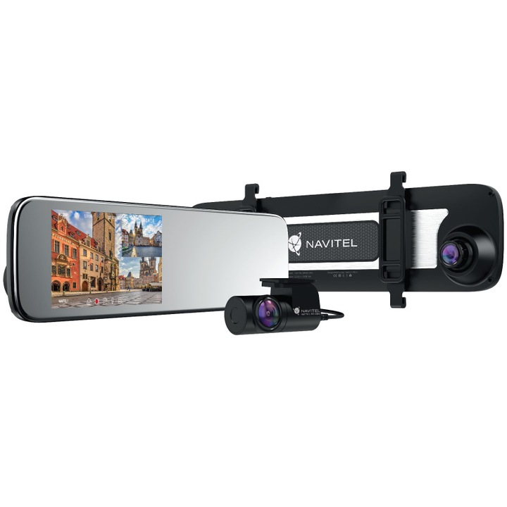 Camera Auto DVR Navitel MR450 GPS cu night vision, FullHD, fixare pe oglinda retovizoare, ecran 5.5", vizibilitate 160 grade camera fata si100 grade camera spate, G-sensor, auto-start