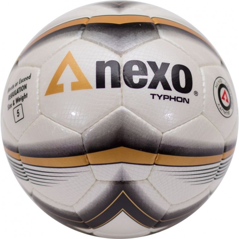 Minge fotbal NEXO Typhon alb/negru, marimea 5