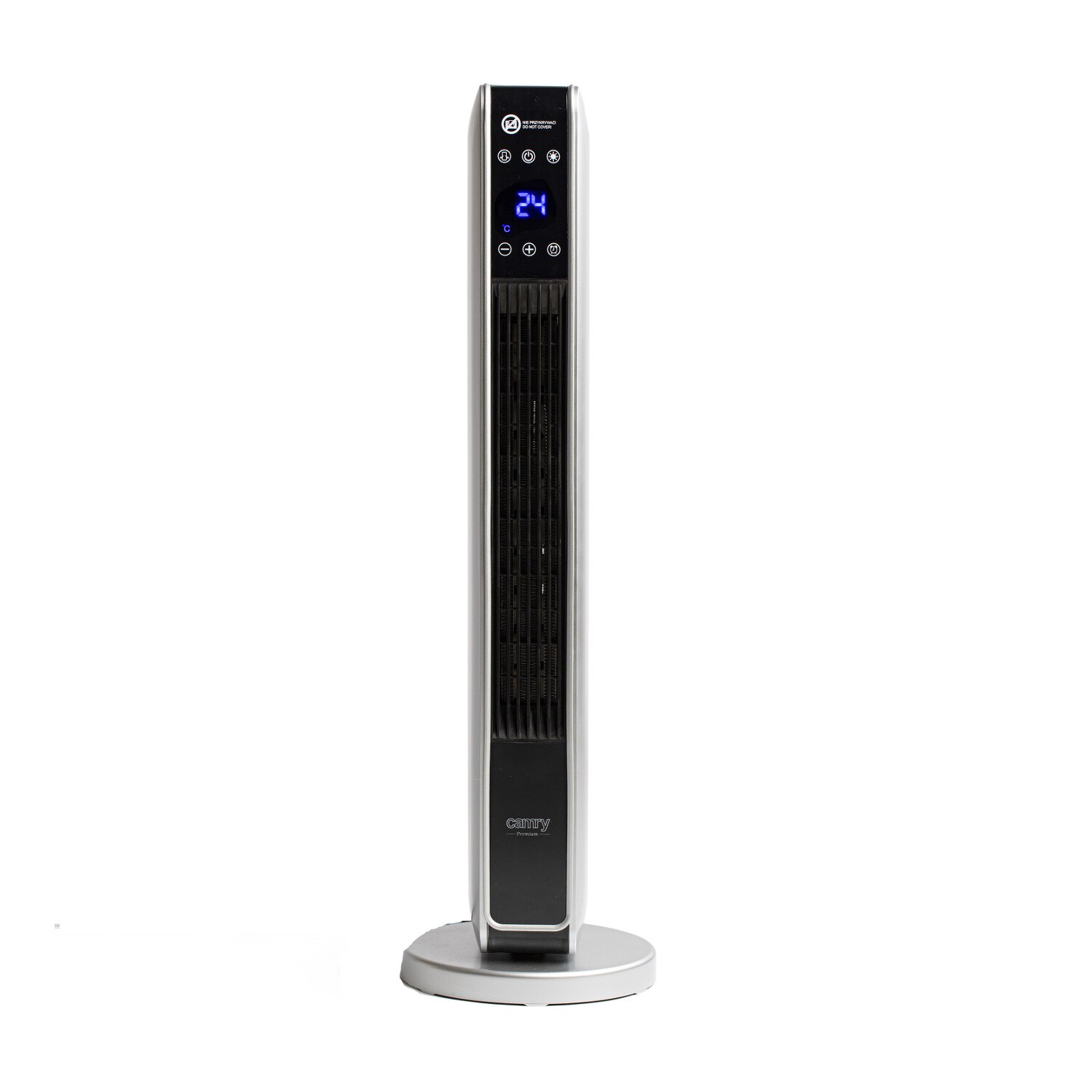 Aeroterma ceramica cu ecran LCD, timer si telecomanda, Camry, alb-negru