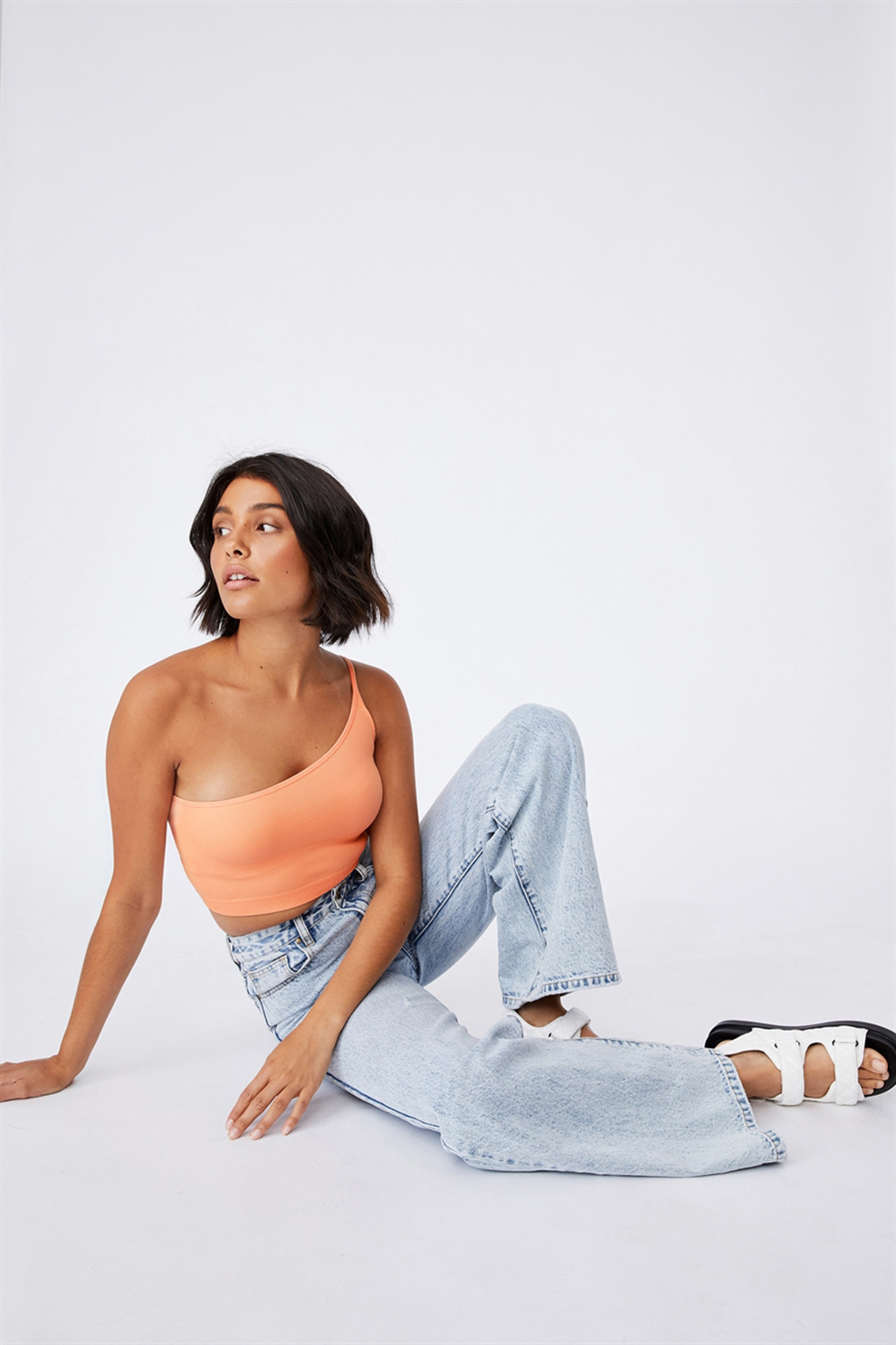 Cotton On, Top slim fit cu decolteu pe umar, Oranj