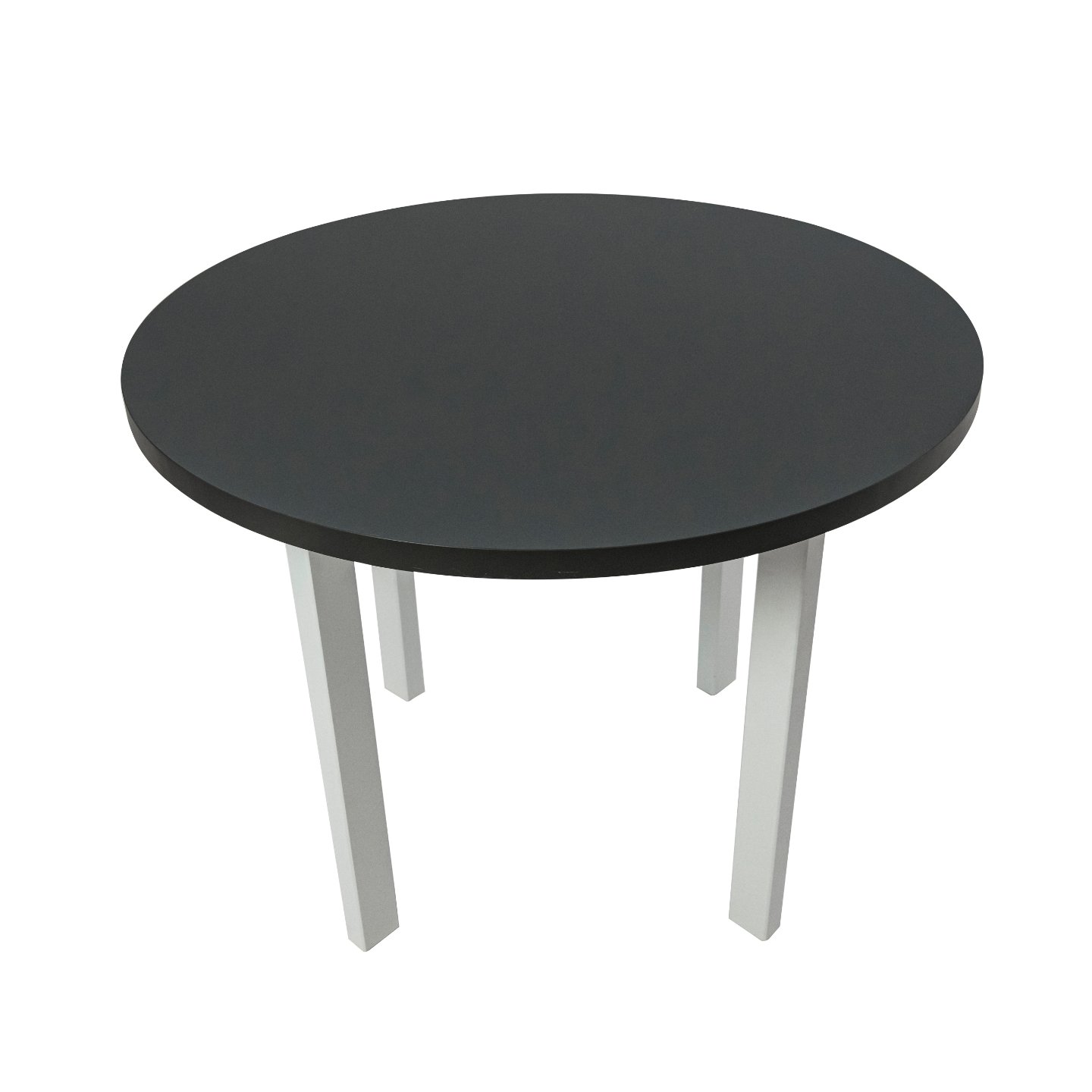 Masa living Poli2 BG, alb/grafit, 100 x 100 x 76 cm, lemn masiv de pal/fag