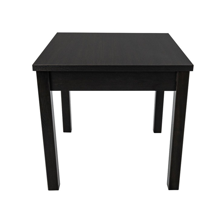 Masa living Max9 W, wenge, fixa 80x80x78 cm, lemn masiv de fag/pal