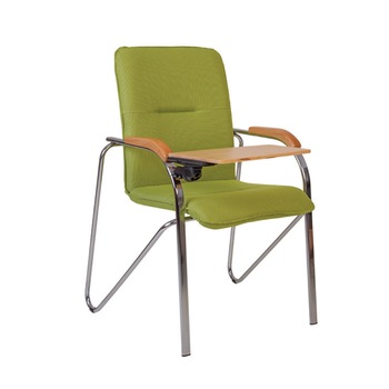 Scaun de vizitator cu masuta rabatabila Samba T-wood 1.007, verde olive, textil LS-79 Scaun de vizitator cu masuta rabatabila Samba T-wood 1.007, verde olive, textil LS-79